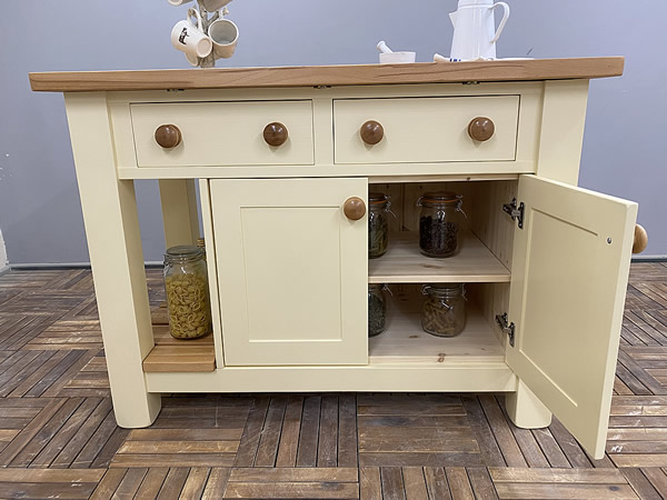 medium kitchen island with a double storage cupboard
