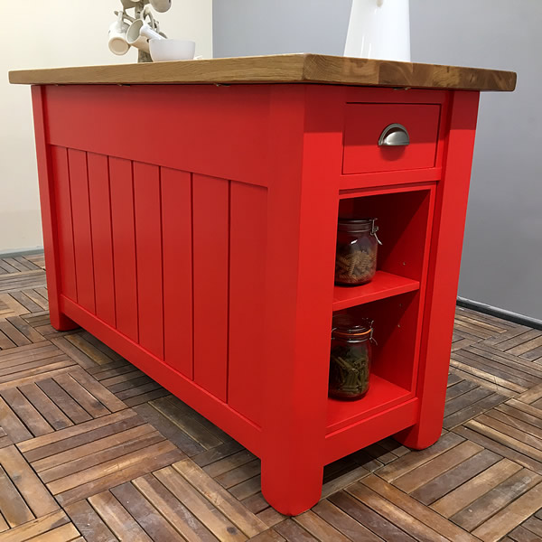 small freestanding kitchen island rear T&G panel